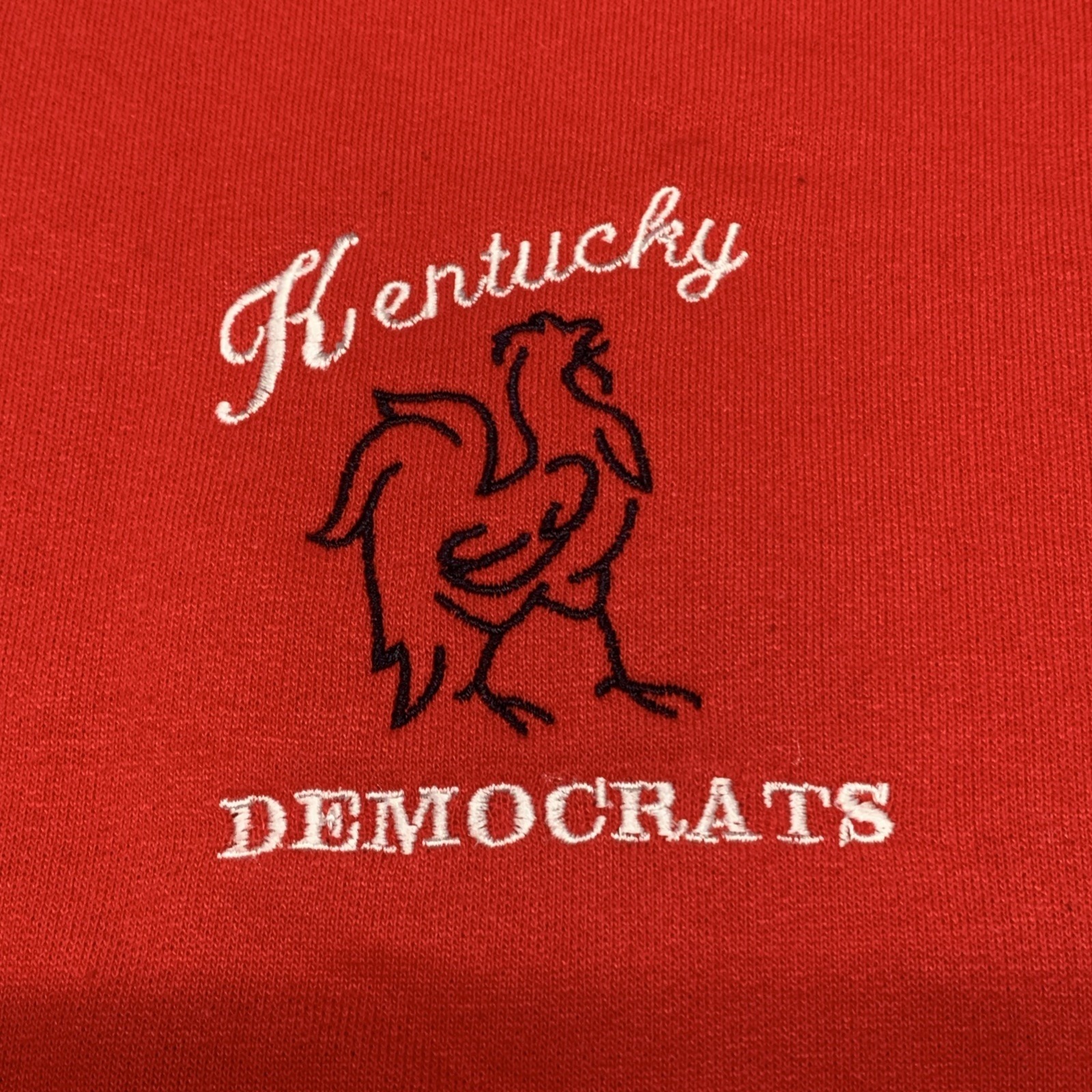 Vintage Kentucky Democrats Sweatshirt Mens 2xl Red Embroidered Rooster Rare